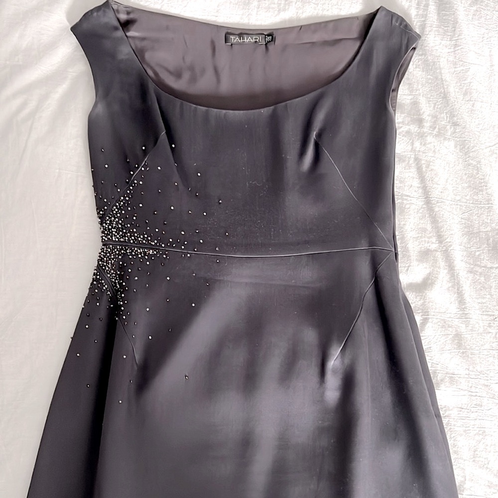 Tahari Elegant Black Wedding Dress